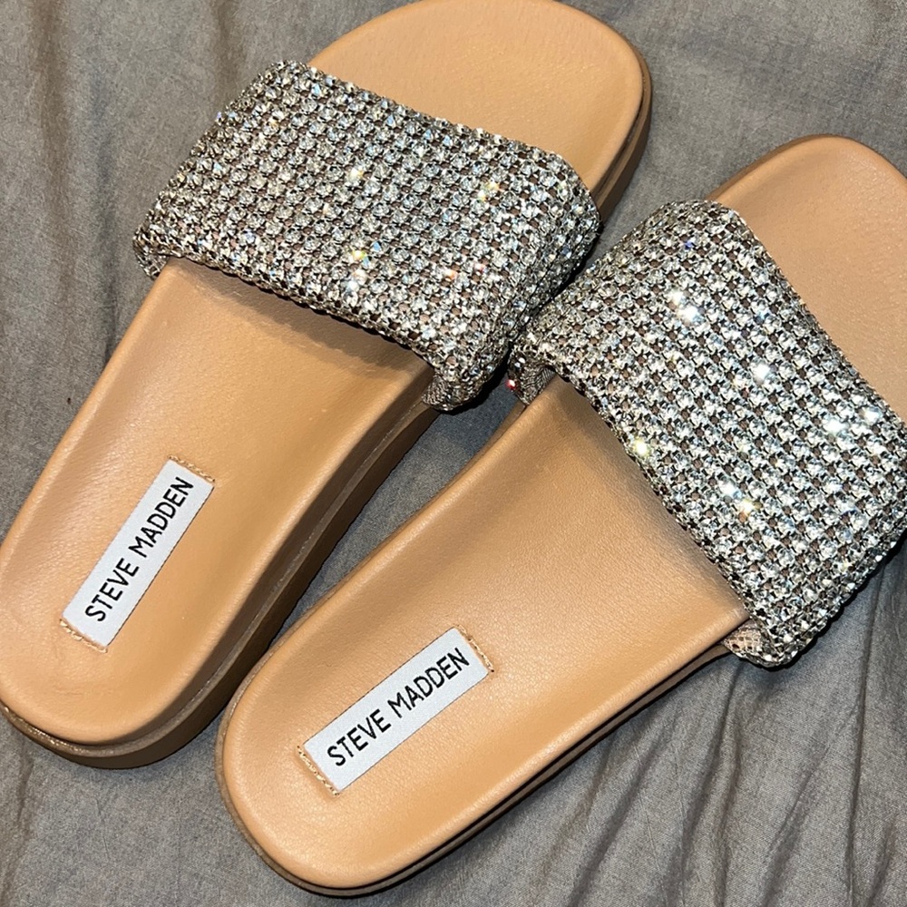 Steve Madden sparkle slides - size 10